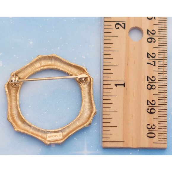 Vintage Wood-Like Hexagon Brooch | Avon | J23 - Picture 2 of 2